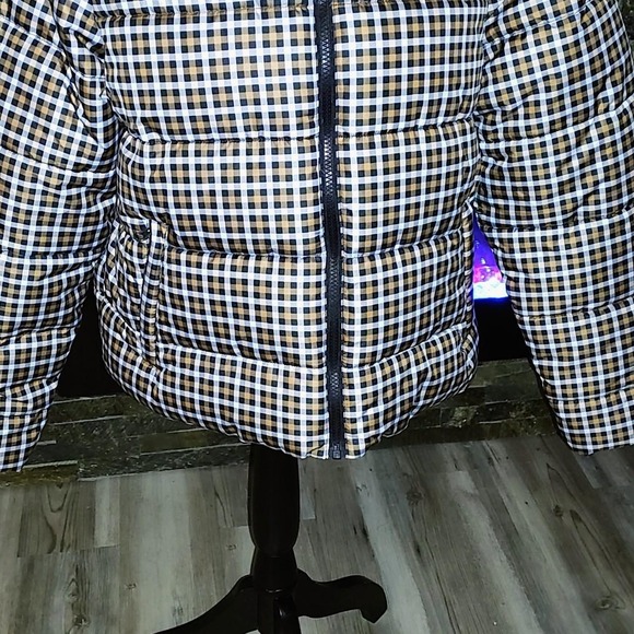 Time and Tru Jackets & Blazers - Plaid Puffer Jacket Size L